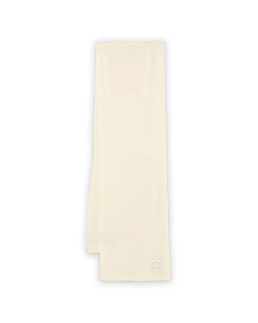 Karl Lagerfeld White Logo-Patch Ribbed Scarf
