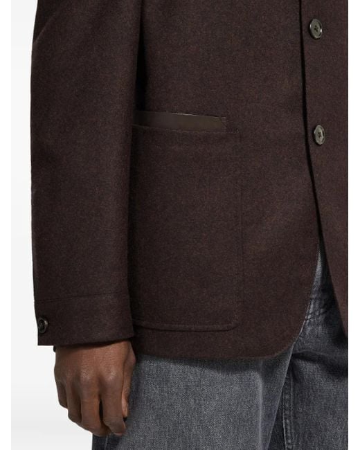 Zegna Brown Button-Fastening Jacket for men