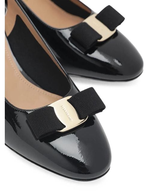 Ferragamo Black Vara Bow Slingback Pumps