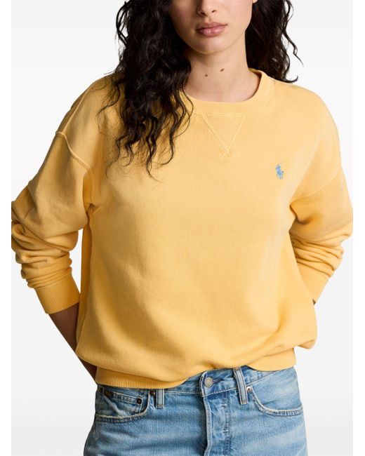 Polo Ralph Lauren Yellow Polo Pony-embroidered Cotton Sweatshirt
