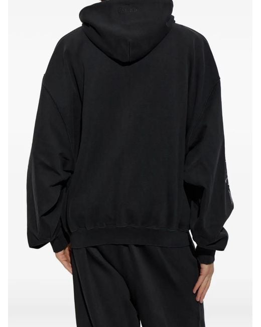 Vetements Black Logo-Print Zip-Up Hoodie for men