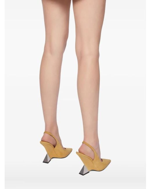The Attico Slingback Geometric-heel Pumps White