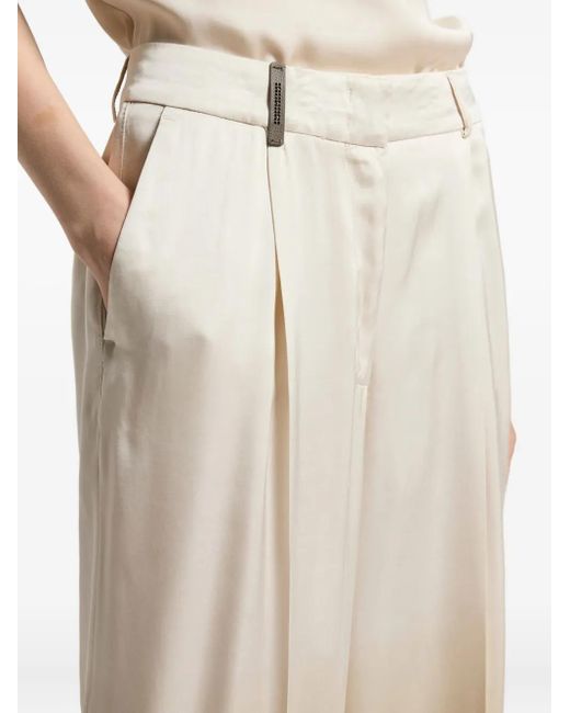 Peserico Broek Met Geplooide Details in het Natural