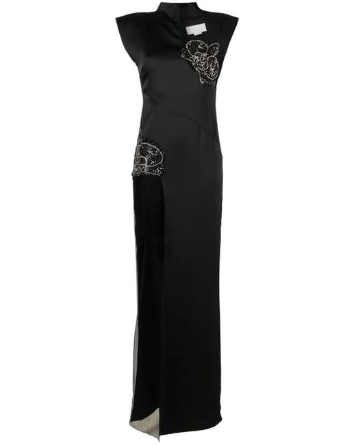 Genny ラインストーン イブニングドレス Black