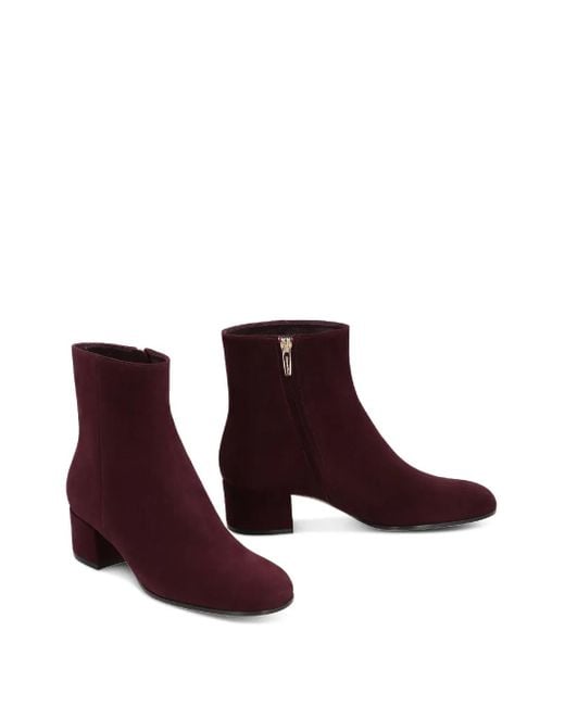 Gianvito Rossi Purple 70Mm Joelle Suede Block-Heel Ankle Boots