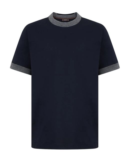 Peserico Blue Ribbed T-Shirt for men
