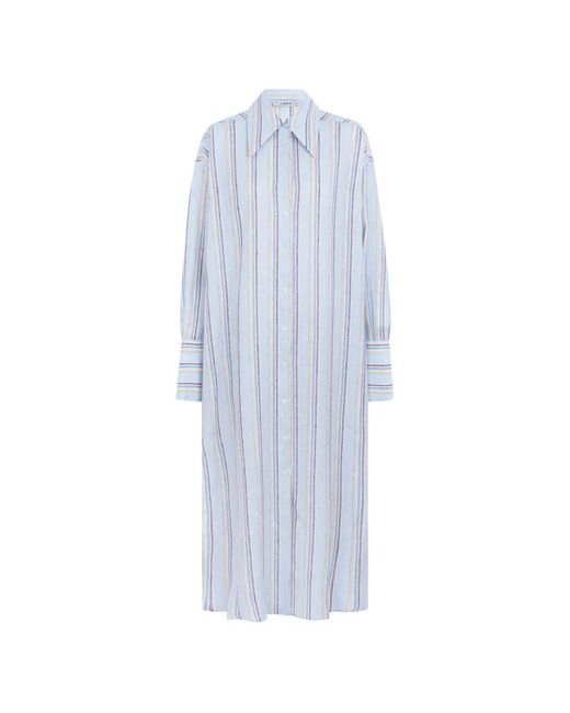 CAYET White Nora Linen Shirt Maxi Dress