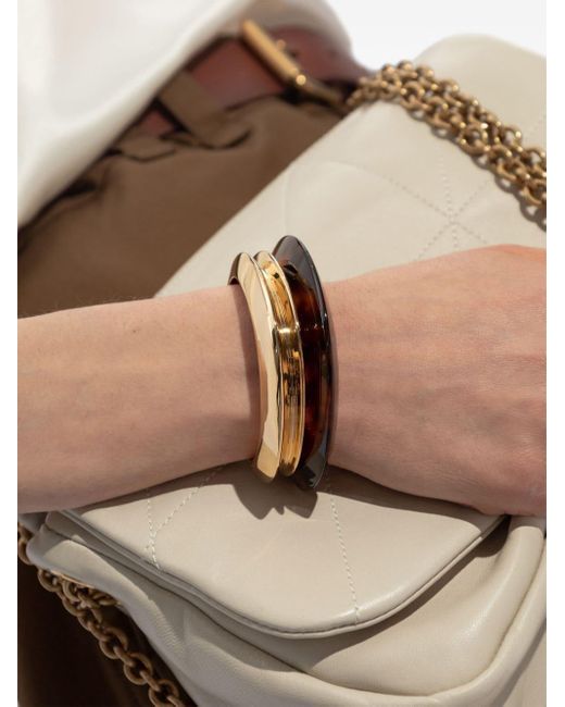 Saint Laurent Armband Met Schildpad Design in het Metallic