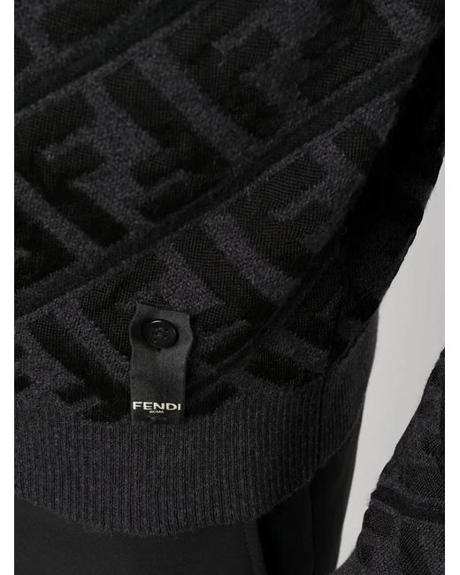Fendi Black Ff Monogram-Pattern Jumper for men