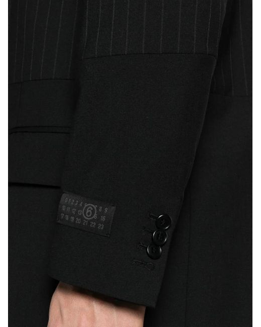 MM6 by Maison Margiela Black Panelled Single-Breasted Coat for men