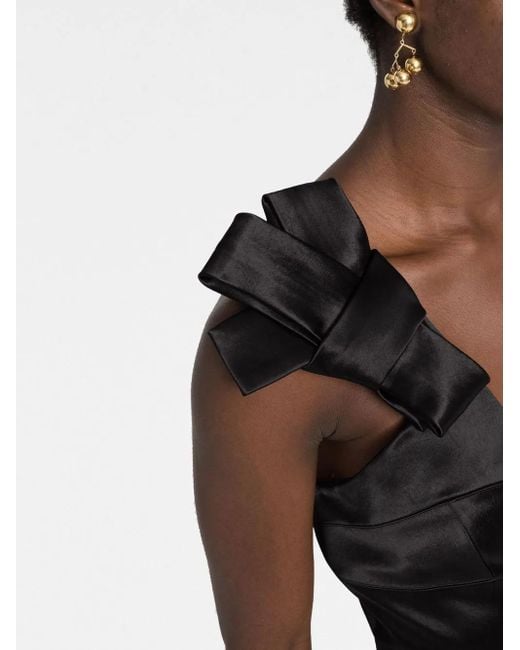 Jil Sander Black Bow-Detail Midi Dress