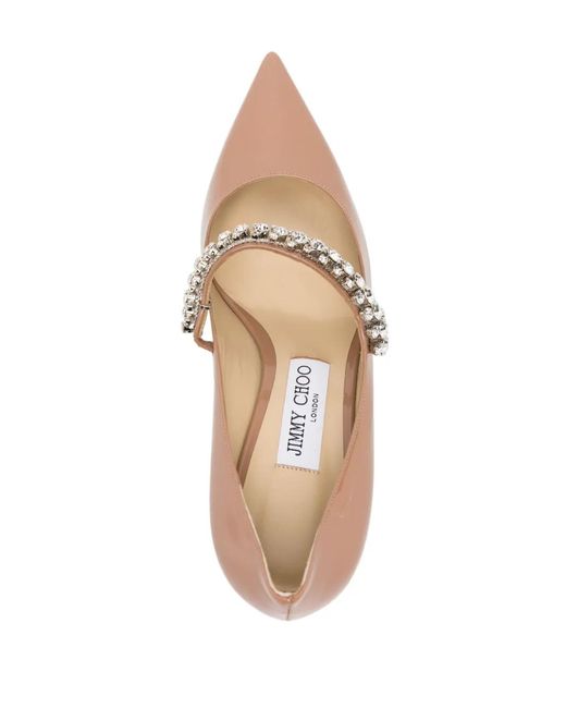 Jimmy Choo Pink Bing 65 Crystal-Embellished Patent-Leather Pumps
