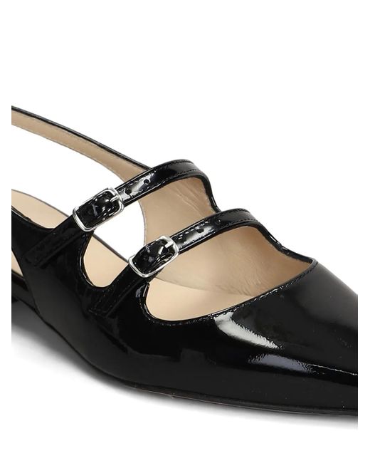 Anna F. Black Patent-Finish Ballet Flats
