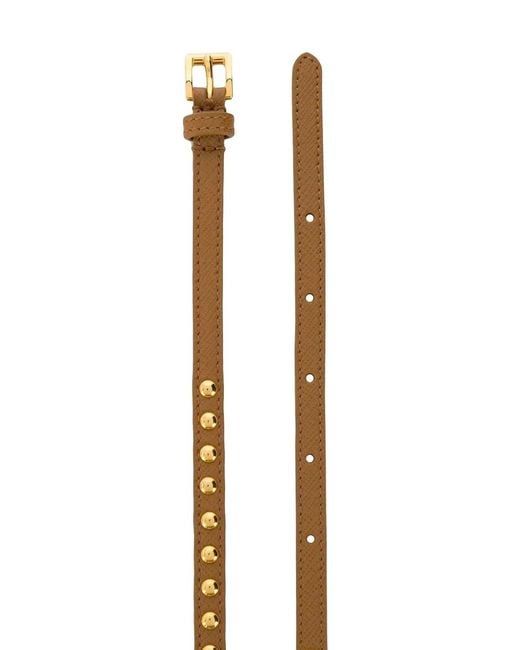 Prada White Stud Detail Belt