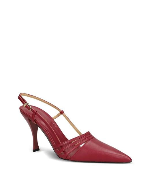 Michael Kors Pink 88Mm Haisley Pointed-Toe Strappy Slingback Pumps