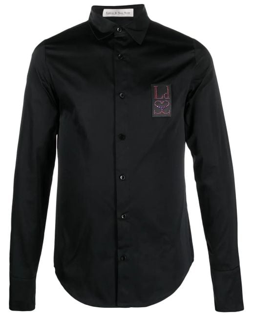 Ludovic de Saint Sernin Black Logo-Patch Shirt