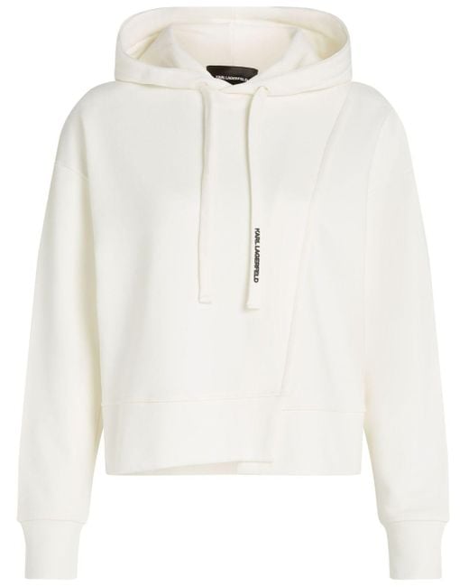 Karl Lagerfeld White Asymmetric Hoodie