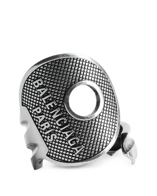 Balenciaga Metallic Neverlost Ring for men