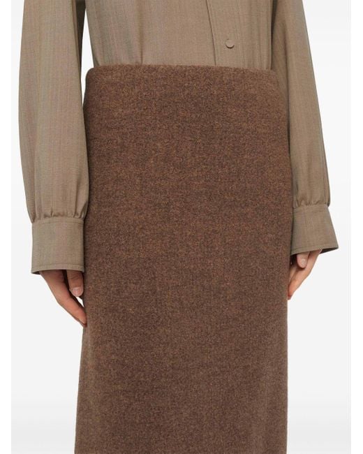 Jil Sander Brown A-line Midi Skirt