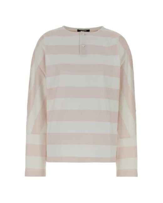 Jacquemus White Marinière Striped Long-Sleeve Polo Shirt for men