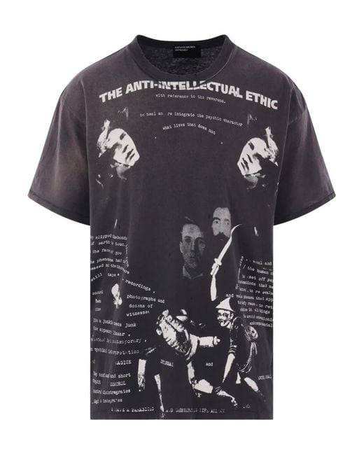 Enfants Riches Deprimes Black Aanti-Intellectual Ethic Distressed Graphic-Print T-Shirt for men