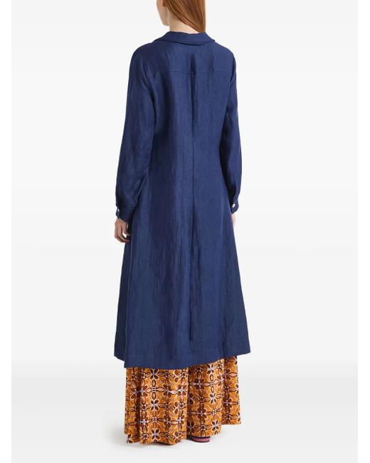 Maliparmi Blue Buttoned Midi Dress