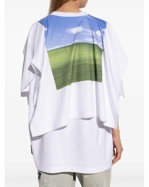 Vetements White Layered Graphic-Print T-Shirt