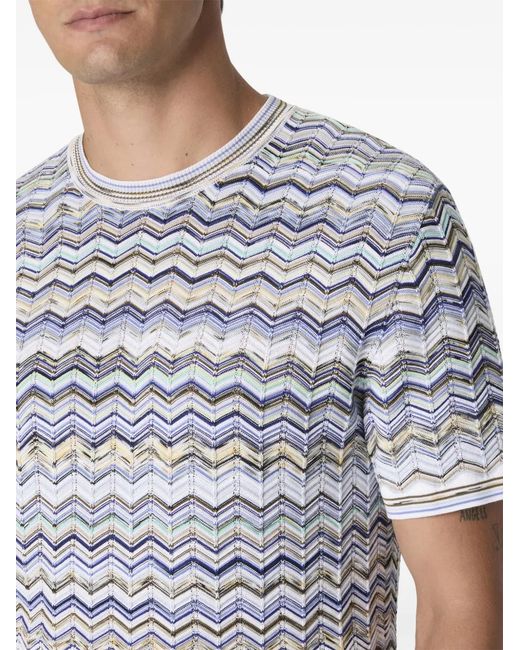 Missoni White Zigzag Pattern T-Shirt for men