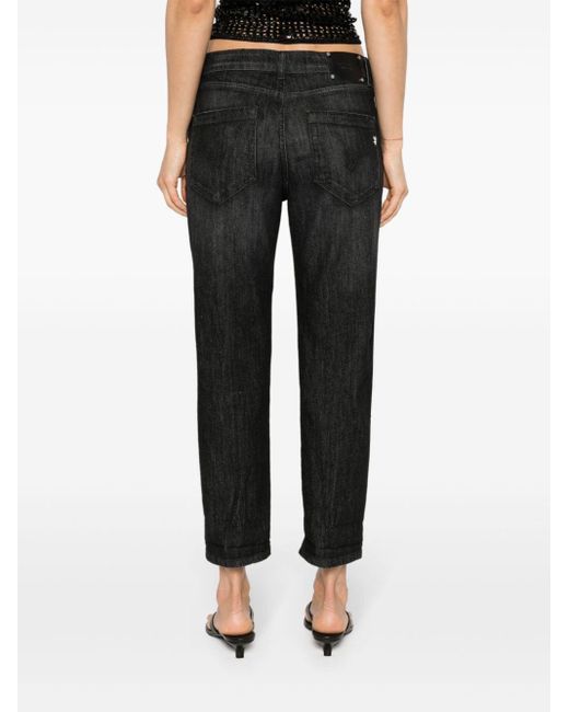 Dondup Black Koons Mid-rise Cropped Jeans