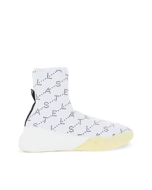 Stella McCartney White Loop Monogram-Pattern Sneakers
