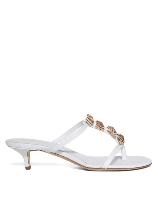 Christopher Esber White 40mm Sundial Seashell Heeled Sandals