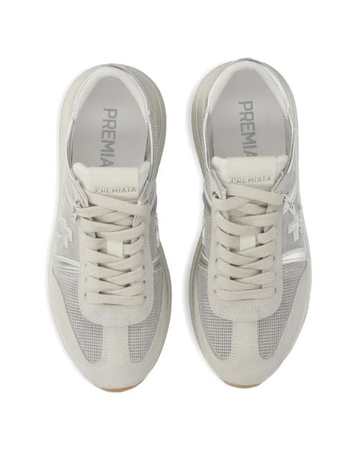Premiata White Bethcoin Panelled Platform Sneakers