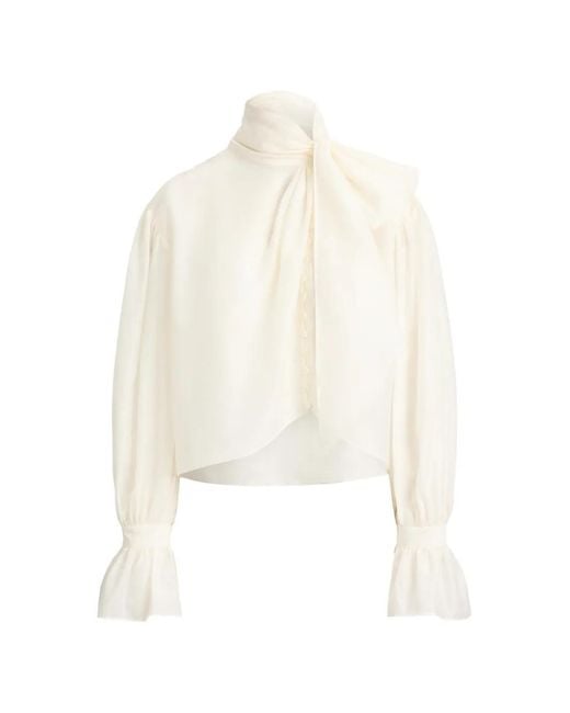 Polo Ralph Lauren White Haut Edgar À Manches Longues