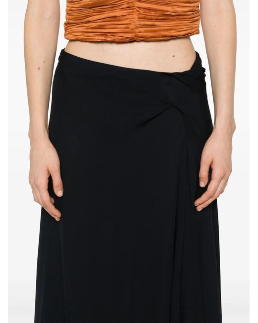 Cult Gaia Black Shera Midi Skirt