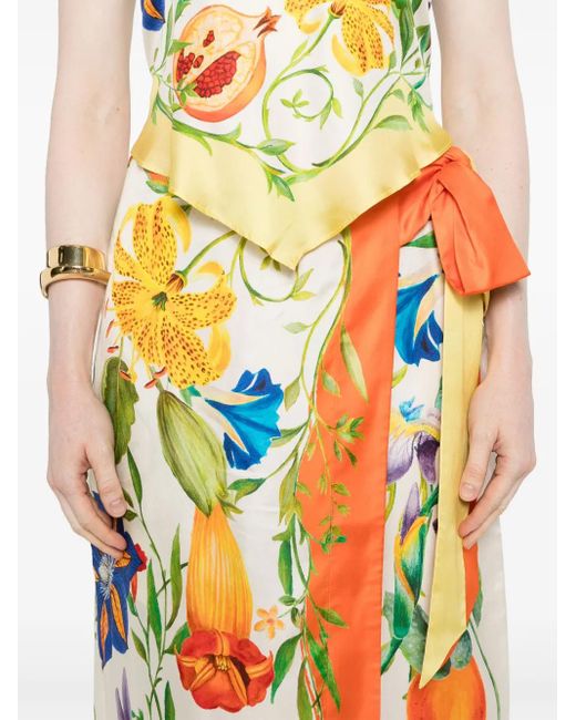 ALÉMAIS Flores Midi-Rok in het White