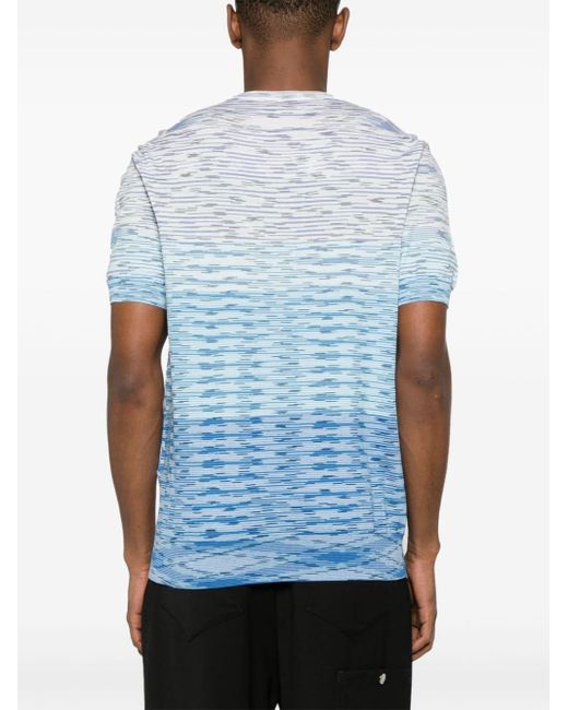 Missoni Blue Tie-dye Print Cotton T-shirt for men