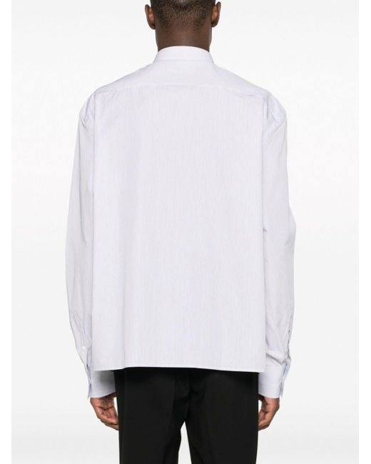 Lanvin White Pinstripe-print Cotton Shirt for men