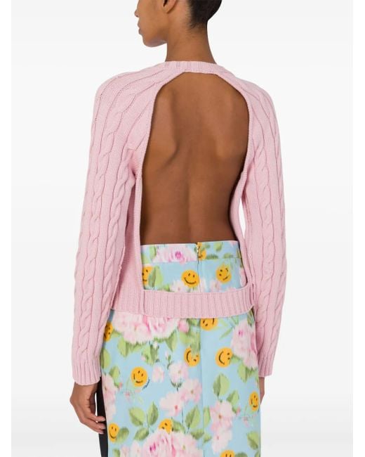 Moschino Pink Backless Cardigan