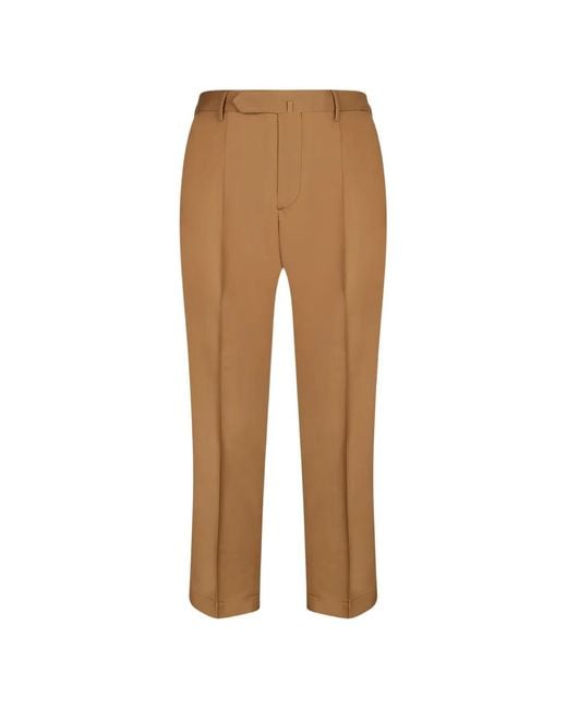 Dell'Oglio Natural Pressed-Crease Trousers for men