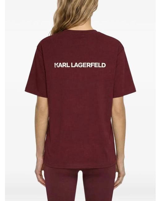 Karl Lagerfeld Red Logo Athleisure T-Shirt