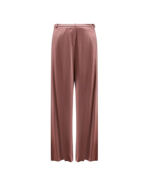 Alysi Pink Rear Welt-Pocket Palazzo Pants