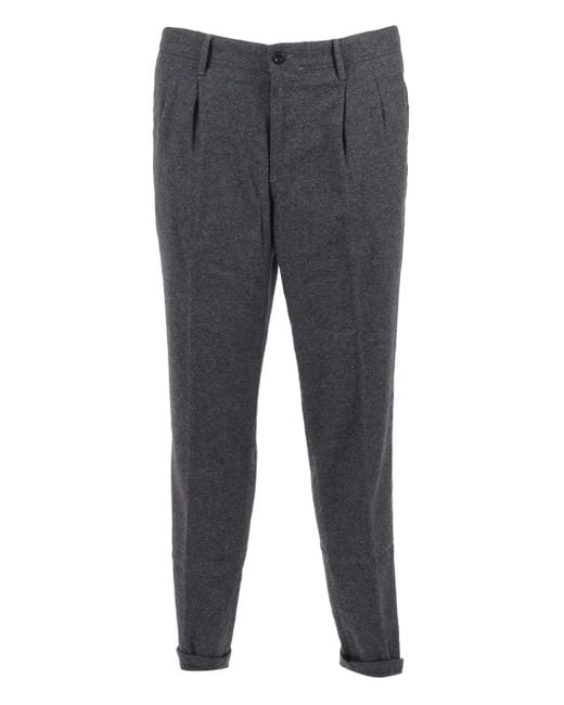 Pantalones chinos con pliegues Incotex de hombre de color Gray