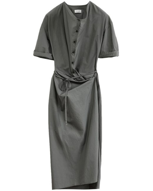 Lemaire Gray Short-sleeve Wrap Dress