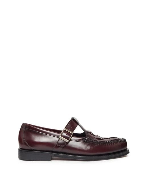 G.H.BASS White Weejuns Fisherman Woven Leather Loafers for men