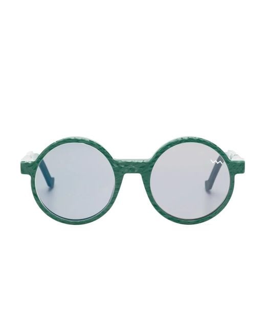 VAVA Eyewear Blue Round-Frame Sunglasses