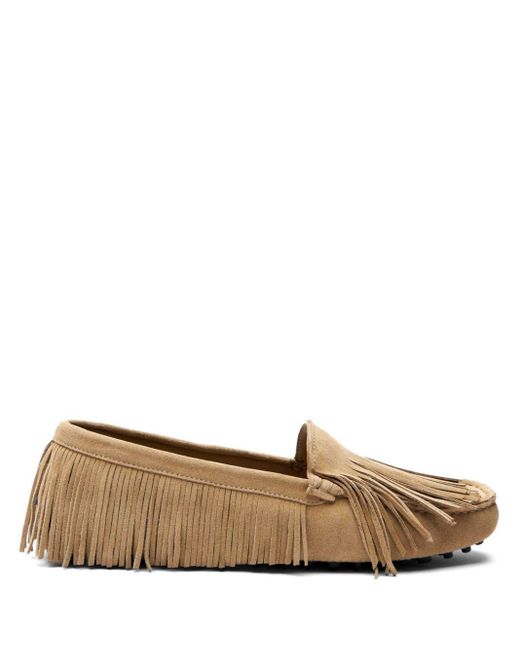 Scarosso Brown Cochise Fringe-Detail Suede Loafers for men