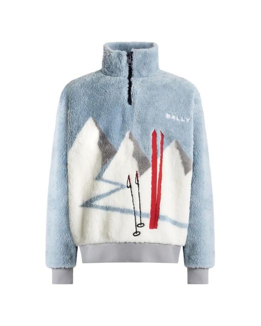 Bally Blue Half-Zip Sweatshirt for men