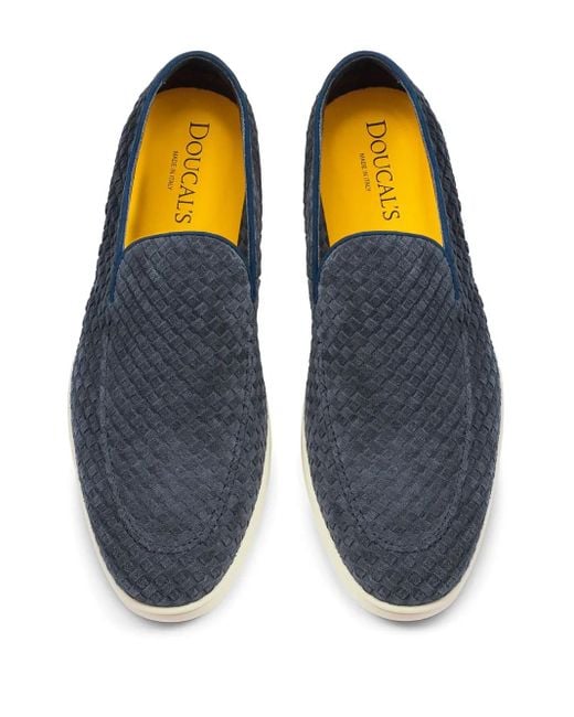 Doucal's Blue Suede Loafers for men
