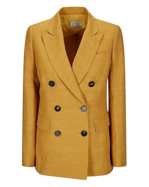 Alberto Biani Yellow Double-Breasted Blazer