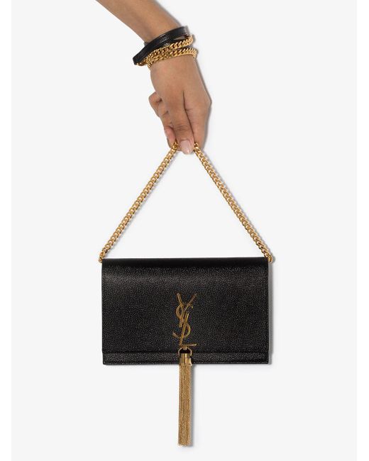 Saint Laurent Classic Kate Monogram Tassel Chain Leather Shoulder Bag in  Black - Save 46% - Lyst